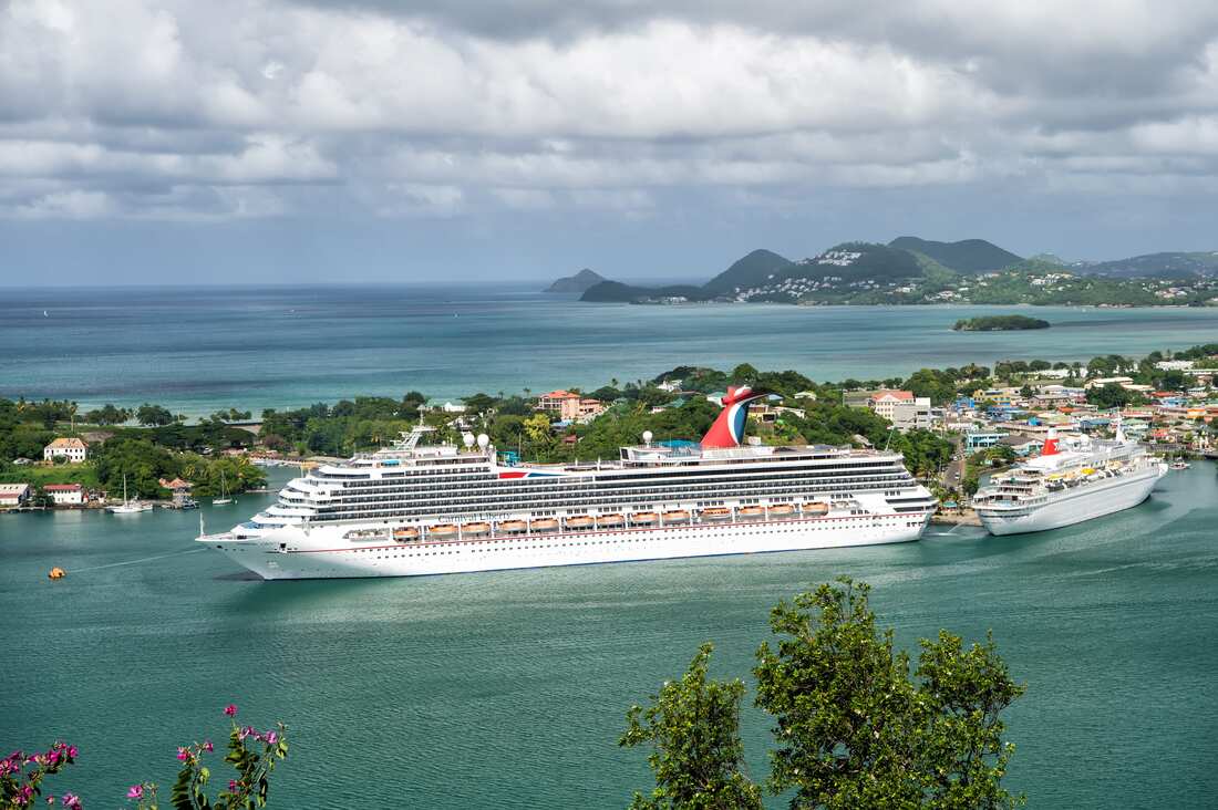 Cruise ships in Caribbean port